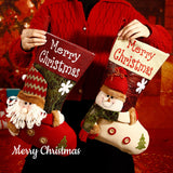 Christmas Plush Decorative Stockings, Exquisite Patchwork Craft, Fill Them with Fairy Tales and Surprise Gifts (Snowflake Santa)