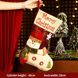 Christmas Plush Decorative Stockings, Exquisite Patchwork Craft, Fill Them with Fairy Tales and Surprise Gifts (Plaid Hat Santa)
