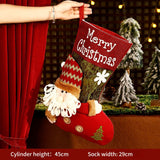 Christmas Plush Decorative Stockings, Exquisite Patchwork Craft, Fill Them with Fairy Tales and Surprise Gifts (Plaid Hat Santa)