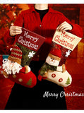 Christmas Plush Decorative Stockings, Exquisite Patchwork Craft, Fill Them with Fairy Tales and Surprise Gifts (Plaid Hat Santa)