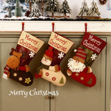 Christmas Plush Decorative Stockings, Exquisite Patchwork Craft, Fill Them with Fairy Tales and Surprise Gifts (Plaid Hat Reindeer)