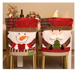 Christmas Handmade Fabric Chair Cover, Snowman 3D Appliqué, Brighten Up Your Holiday Atmosphere