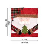 Christmas Handmade Fabric Chair Cover, Snowman 3D Appliqué, Brighten Up Your Holiday Atmosphere