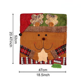Christmas Handmade Fabric Chair Cover, Snowman 3D Appliqué, Brighten Up Your Holiday Atmosphere