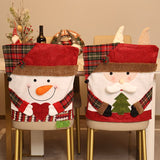 Christmas Handmade Fabric Chair Cover, Santa Claus 3D Appliqué, Brighten Up Your Holiday Atmosphere