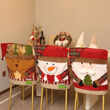 Christmas Handmade Fabric Chair Cover, Santa Claus 3D Appliqué, Brighten Up Your Holiday Atmosphere