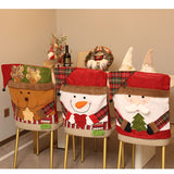 Christmas Handmade Fabric Chair Cover, Santa Claus 3D Appliqué, Brighten Up Your Holiday Atmosphere