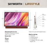 SKYWORTH 24-Inch 12V Portable TV,3-Hour Battery,1080P FHD,Wide Viewing Angle,Smart Google TV, HDR10, Dolby Audio, LED, Bluetooth, Chromecast and Google Assistant