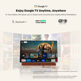 SKYWORTH 24-Inch 12V Portable TV,3-Hour Battery,1080P FHD,Wide Viewing Angle,Smart Google TV, HDR10, Dolby Audio, LED, Bluetooth, Chromecast and Google Assistant