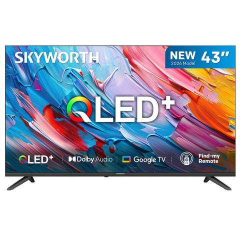 SKYWORTH Q5600H 43''-QLED+ Smart Google TV, FHD, HDR10 HLG, Find-My Remote,Dolby Audio, Screen Casting, Bezel Less Design, Voice Control