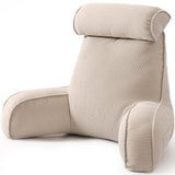 Cozy Reading Pillow with Arms for Bed, Perfect for Relaxing, Reading, Gaming, and More, 80*40*60cm (Beige Gray) In Australia - Darrahopens