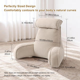 Cozy Reading Pillow with Arms for Bed, Perfect for Relaxing, Reading, Gaming, and More, 80*40*60cm (Beige Gray) In Australia - Darrahopens