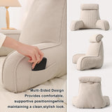 Cozy Reading Pillow with Arms for Bed, Perfect for Relaxing, Reading, Gaming, and More, 80*40*60cm (Beige Gray)