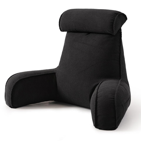 Versatile Reading Backrest Pillow for Bed, Sofa and Lounging at Home, 80*40*60cm (Dark Black) In Australia - Darrahopens