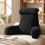 Versatile Reading Backrest Pillow for Bed, Sofa and Lounging at Home, 80*40*60cm (Dark Black) In Australia - Darrahopens