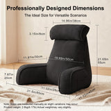Versatile Reading Backrest Pillow for Bed, Sofa and Lounging at Home, 80*40*60cm (Dark Black) In Australia - Darrahopens