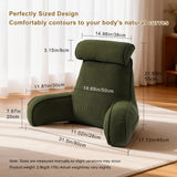 Bedrest Pillow with Arms for Reading, Gaming, Lounging on Bed or Couch, 80*40*60cm (olive green) In Australia - Darrahopens