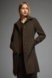 Women’s mid-length single-breasted trench coat perfect for office, weekend outings, and transitional seasons, M (dark brown)