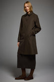 Women’s mid-length single-breasted trench coat perfect for office, weekend outings, and transitional seasons, M (dark brown)