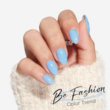 Full Cover Oval Press-On Nails Set: Easy, Trendy For Daily Wear, Parties & Gifting (Light Sky Blue) In Australia - Darrahopens