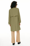 Women’s Mid-Length Single-Breasted Trench Coat for Office, Weekend & Transitional Seasons, S (khaki green)