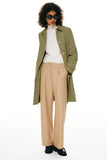 Women’s Mid-Length Single-Breasted Trench Coat for Office, Weekend & Transitional Seasons, M (khaki green)