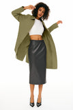 Women’s Mid-Length Single-Breasted Trench Coat for Office, Weekend & Transitional Seasons, L (khaki green) In Australia - Darrahopens