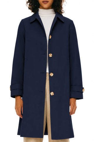 Women's Single-Breasted Mid-Length Trench Coat for Office, Commute & Casual Outings, S (Midnight Blue) In Australia - Darrahopens