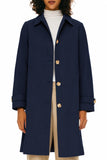 Women's Single-Breasted Mid-Length Trench Coat for Office, Commute & Casual Outings, M (Midnight Blue) In Australia - Darrahopens