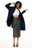 Women's Single-Breasted Mid-Length Trench Coat for Office, Commute & Casual Outings, M (Midnight Blue)