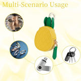 Cute Fruit Zipper Pouch Keychain Charm for Backpacks, Purses, and Daily Carry (Yellow)