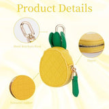 Cute Fruit Zipper Pouch Keychain Charm for Backpacks, Purses, and Daily Carry (Yellow)