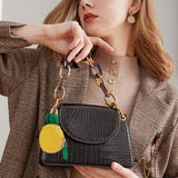 Cute Fruit Zipper Pouch Keychain Charm for Backpacks, Purses, and Daily Carry (Yellow)
