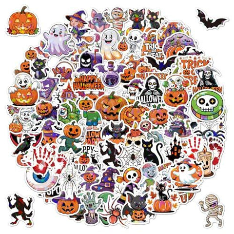 Halloween Themed Stickers for Party Decor, Laptop, Water Bottles, and Kids' Craft Activities (orange)