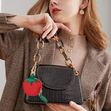 Cute Fruit Coin Pouch Keychain Charm for Backpacks, Handbags & Everyday Carry (red)