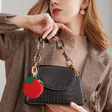 Cute Fruit Shaped Coin Purse Keychain for Backpacks, Handbags and Everyday Carrying (red)