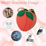 Cute Peach Purse Keychain, Ideal for Backpacks, Handbags and Everyday Use (coral red)