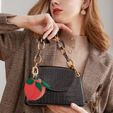 Cute Peach Purse Keychain, Ideal for Backpacks, Handbags and Everyday Use (coral red)