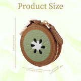 Kiwi Shaped Mini Coin Pouch Keychain, Perfect for Backpacks, Handbags and Daily Carry (Brown)