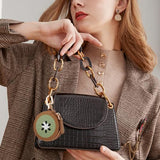 Kiwi Shaped Mini Coin Pouch Keychain, Perfect for Backpacks, Handbags and Daily Carry (Brown)