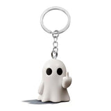 Fun Ghost Keychain for Halloween, Cute Bag Charm and Key Accessory for Holiday & Daily Use (white)
