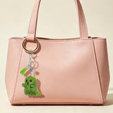 Sparkly Ghost Keychain for Backpacks, Keys, Bags & Halloween Themed Accessories (bright green)
