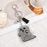 Sparkly Ghost Keychain for Keys, Bags, Car Decor, Halloween & Daily Use (Silver)