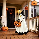 Halloween Ghost Goose Outfit Kit, Perfect for Dressing Up Porch Statues for Spooky Holiday Decor, 55*35*35 (white)