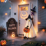 Halloween Ghost Goose Outfit Kit, Perfect for Dressing Up Porch Statues for Spooky Holiday Decor, 55*35*35 (white)