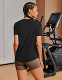 Versatile Soft Crew Neck Short Sleeve Top for Workouts, Gym & Casual Daily Wear, S (Black) In Australia - Darrahopens