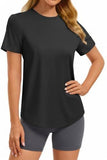 Versatile Soft Crew Neck Short Sleeve Top for Workouts, Gym & Casual Daily Wear, M (Black) In Australia - Darrahopens