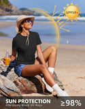 Versatile Soft Crew Neck Short Sleeve Top for Workouts, Gym & Casual Daily Wear, M (Black)
