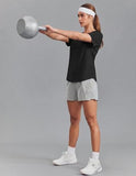 Versatile Soft Crew Neck Short Sleeve Top for Workouts, Gym & Casual Daily Wear, XL (Black)