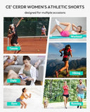 High-Waisted Women’s Athletic Shorts for Gym, Running, Yoga, and Casual Wear, S (Black)